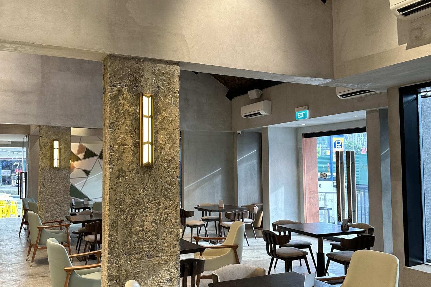 Brutalist Interior Dining Space