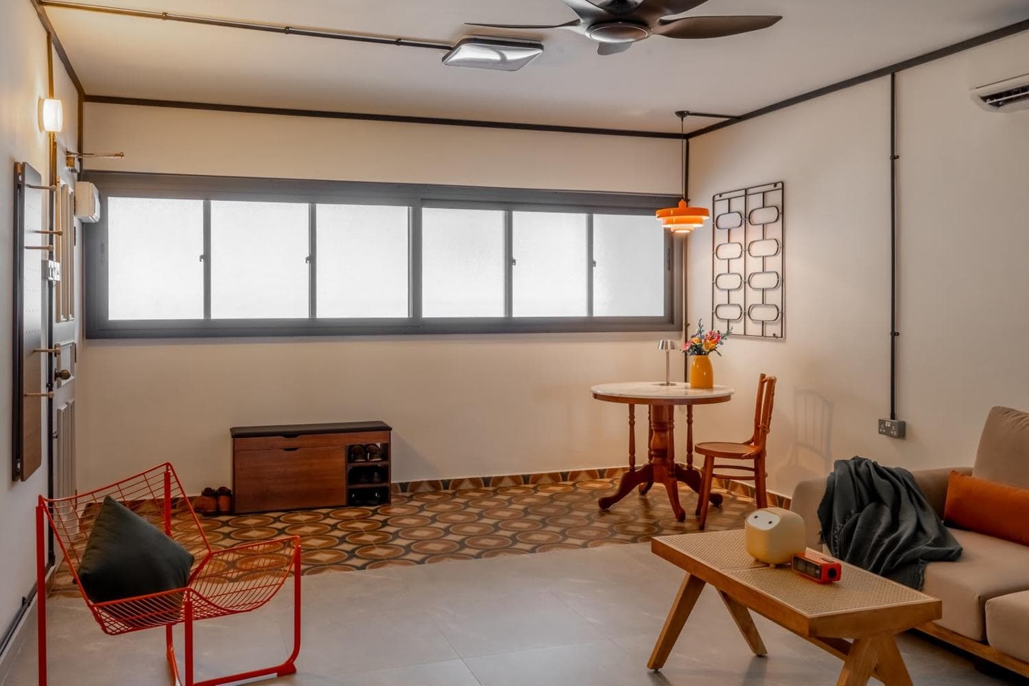 Industrial-Retro Walnut Kitchen, Living & Bed Room