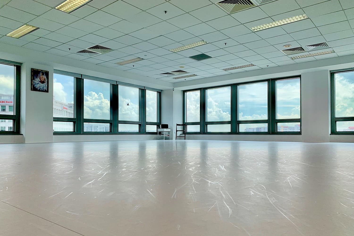 Spacious Dance Studio with Harlequin Dance Mat (East)