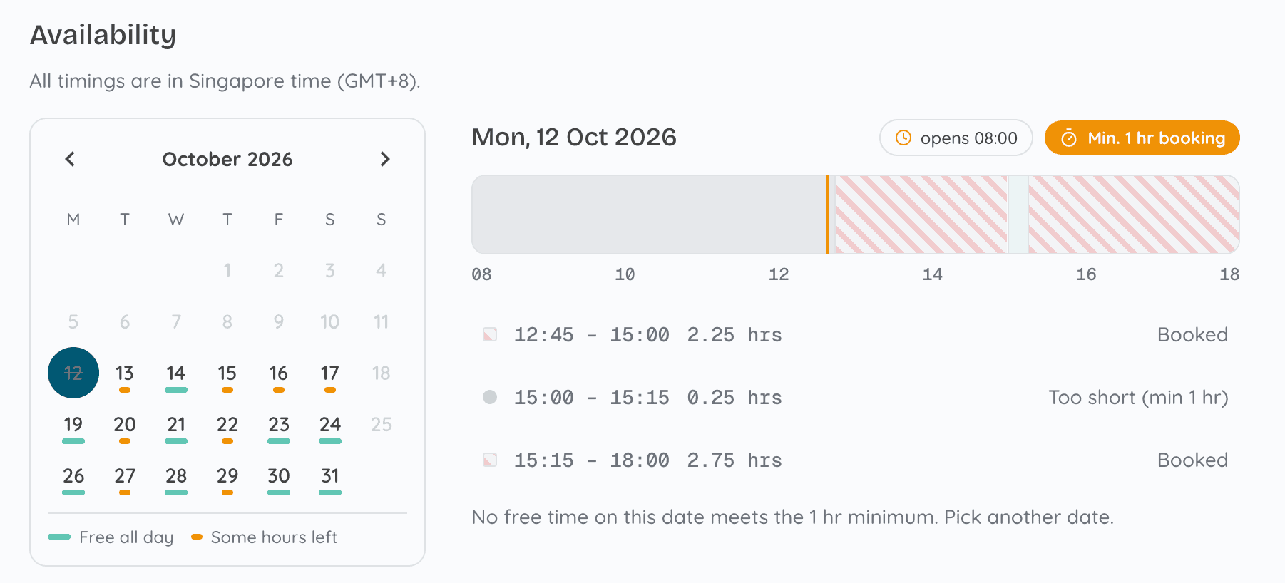 Calendar Availability